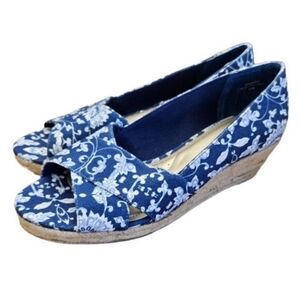 Ellen Tracy Kandi Wedge Open Toe Shoes Womens Size 9